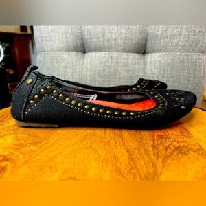 280. Madpow Riveted Ballet Flats Black/Bronze Studded 7